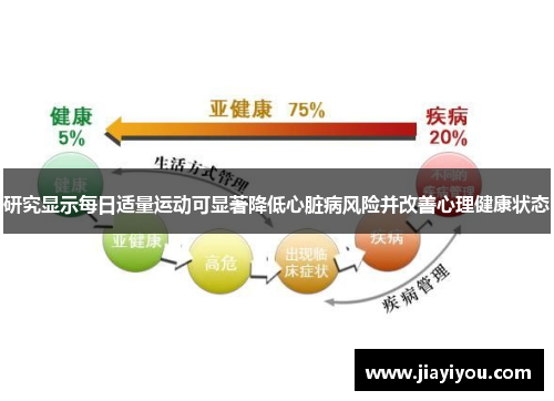 研究显示每日适量运动可显著降低心脏病风险并改善心理健康状态